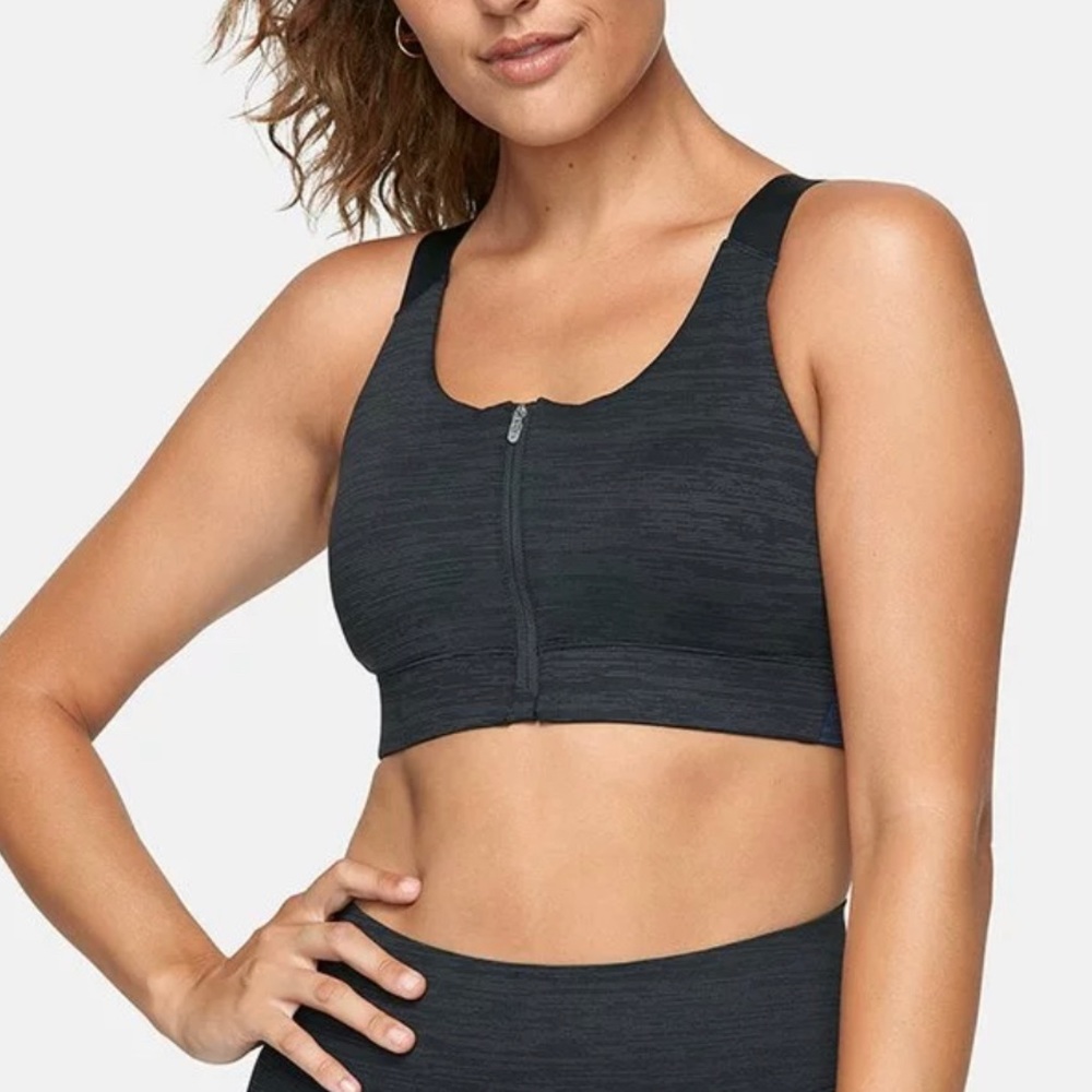 Black OV Zip-up Bra